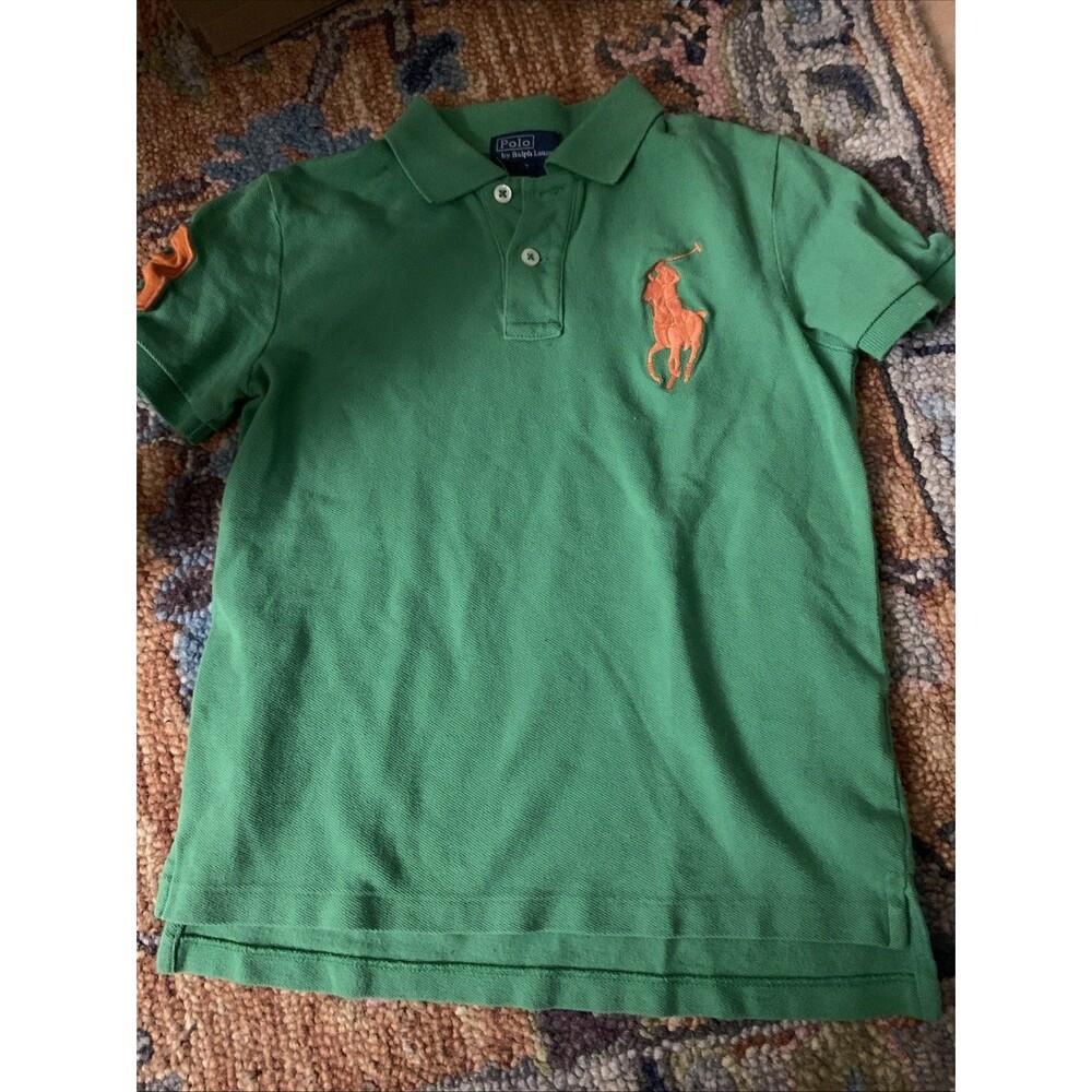 Boys Ralph Lauren  Polo Shirt Pique Big Pony Logo #3 Embroidered Sz 7